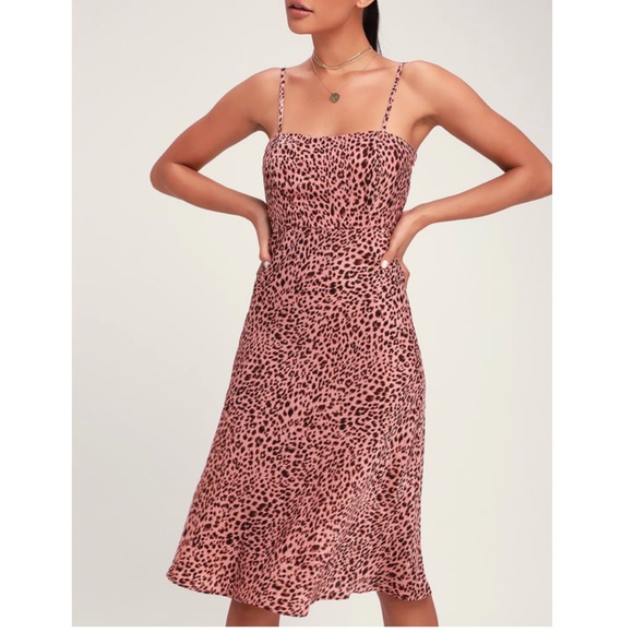 Lulus Dresses & Skirts - Lulu’s Pink Leopard Print Dress